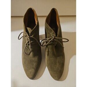 Frank Sarto LEANDRA Green Suede Lace Up Heels Women's Size 9.5